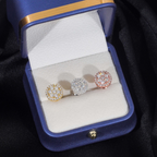 Moissanite Hip Hop Fashion Round Earrings