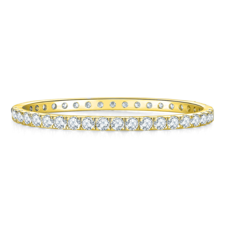 S925 Silver Moissanite 4mm Bangle Bracelet