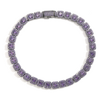 12mm Moissanite Hip Hop Purple Rock Candy Chain
