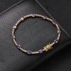 2mm Moissanite Colorful Egg Shaped Gemstone Tennis Bracelet
