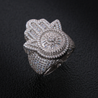 Moissanite Palm Baguette Ring