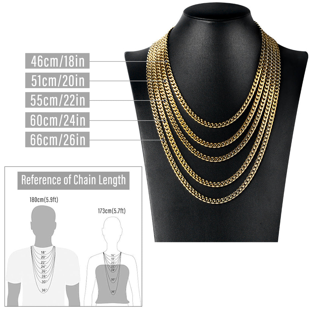 6mm Miami Cuban Link Chain in 18K Gold for Men's
