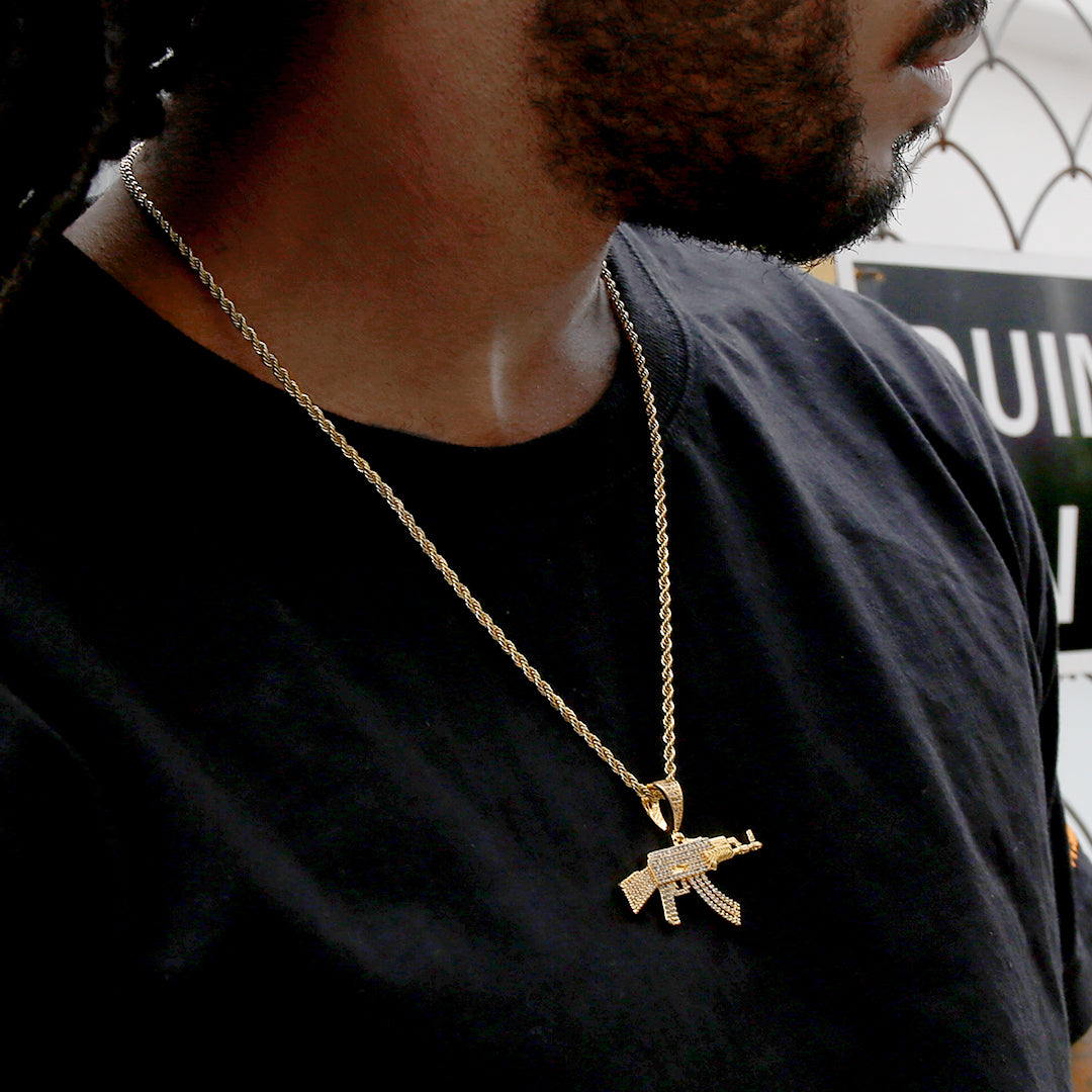 3mm Stainless Steel Mens Rope Chain in 18K Gold