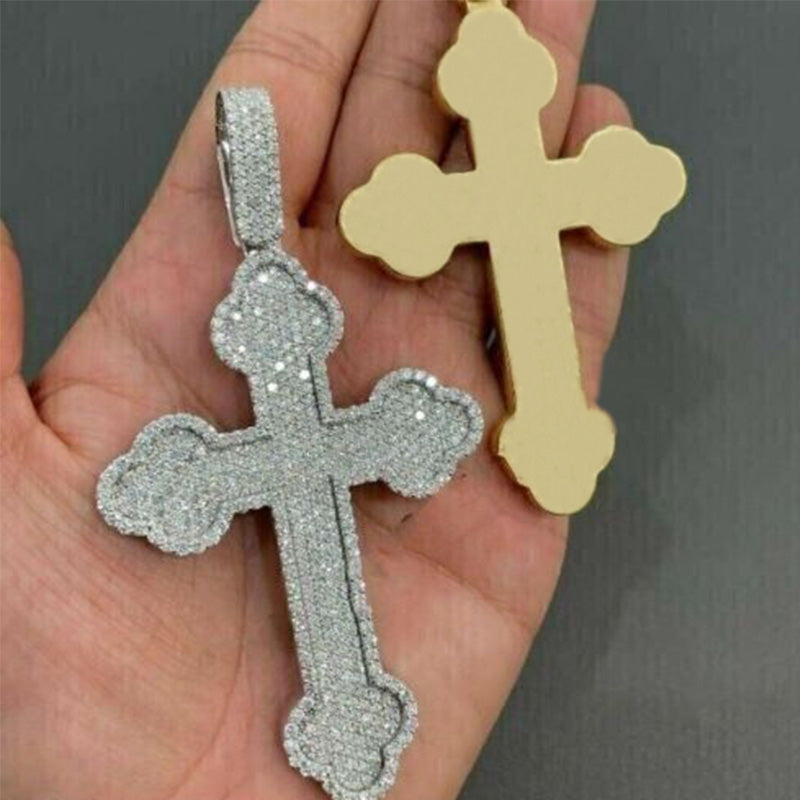 S925 Moissanite Plum Cross Tennis Chain Set