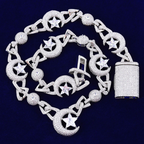 Moissanite Hip Hop Moon Star Cuban Chain