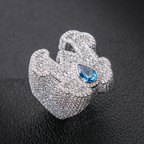 Moissanite Sparkling Crown Sapphire Ring