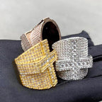 Moissanite Sleeve Cross Ring