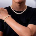 10mm Diamond Mens Tennis Bracelet
