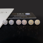 Moissanite Hip Hop Flower Round Earrings
