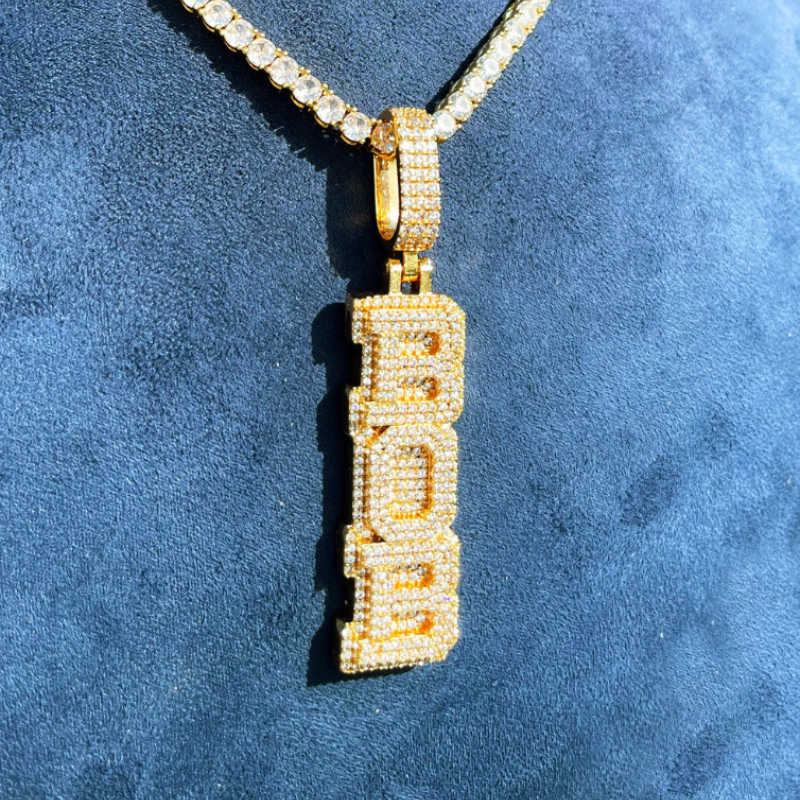 Moissanite Hip Hop Art Font Custom Lettering Pendant