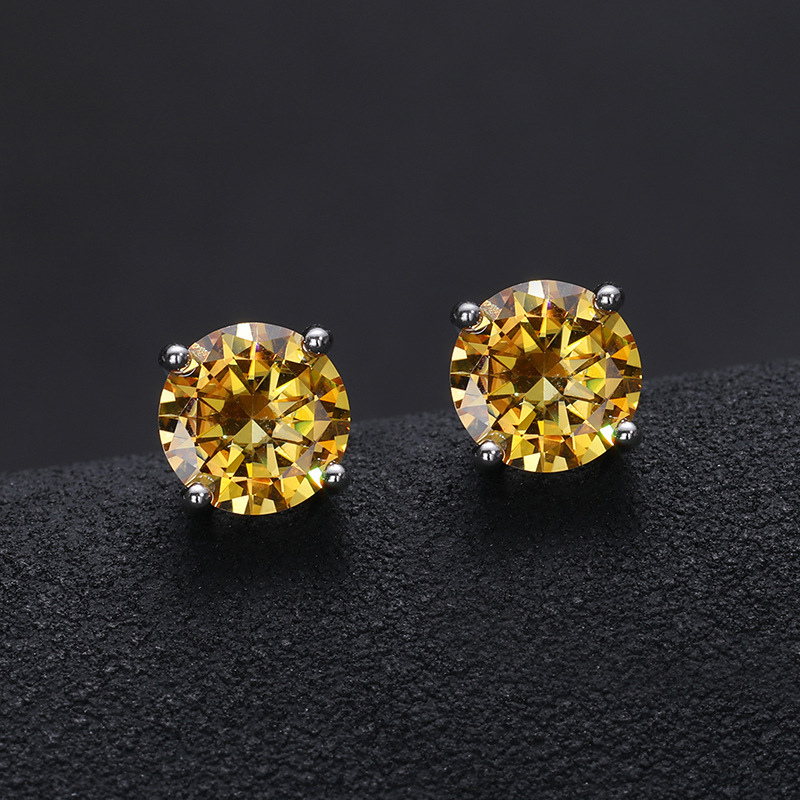 S925 Silver 1 Carat Moissanite Earrings