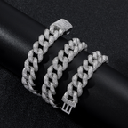 15mm Moissanite Bubble Micro inlay Cuban Chain