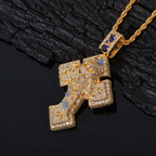 Moissanite Colorful Jesus Cross Pendant