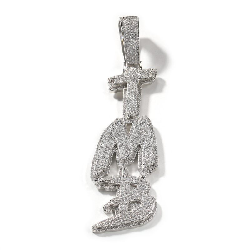 Moissanite Personalized Vertical Letter Customizable Pendant