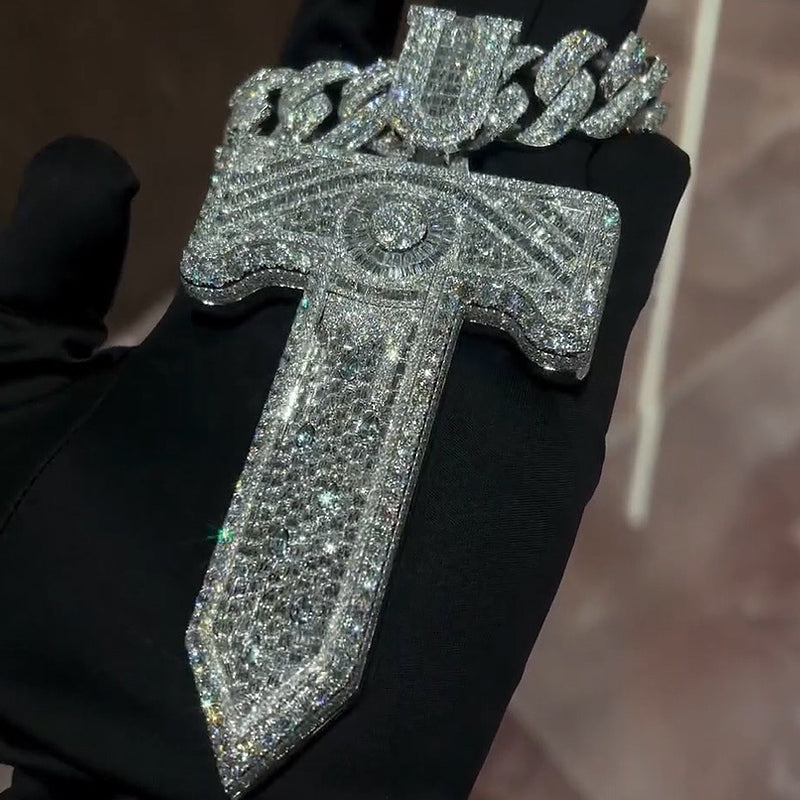 【Free Rope Chain】T Letter-Diamond CZ Pendant