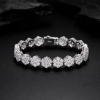 8mm Moissanite Hip Hop Floral Bracelet