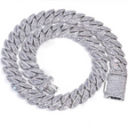20mm Moissanite Mixed Inlay T Square Cuban Chain