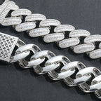 40mm Moissanite Trapezoidal Square Drill Large Cuban Chain