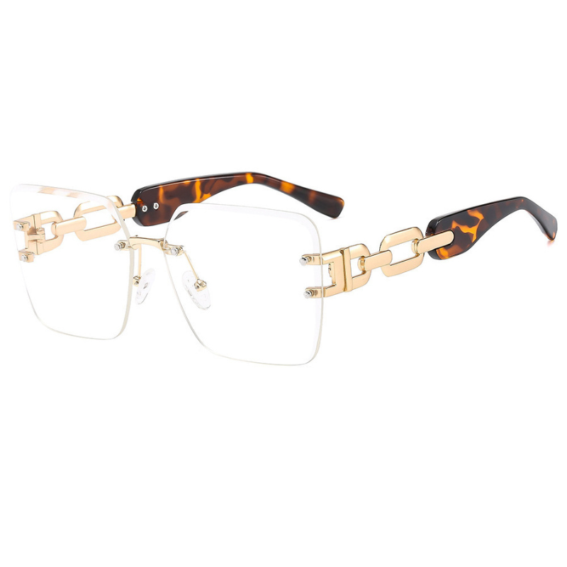 Fashionable Square Frameless Cut-edge Design Side Hollow Sunglasses