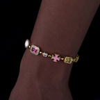 10mm Moissanite Hip Hop Colored Jewel Bracelet