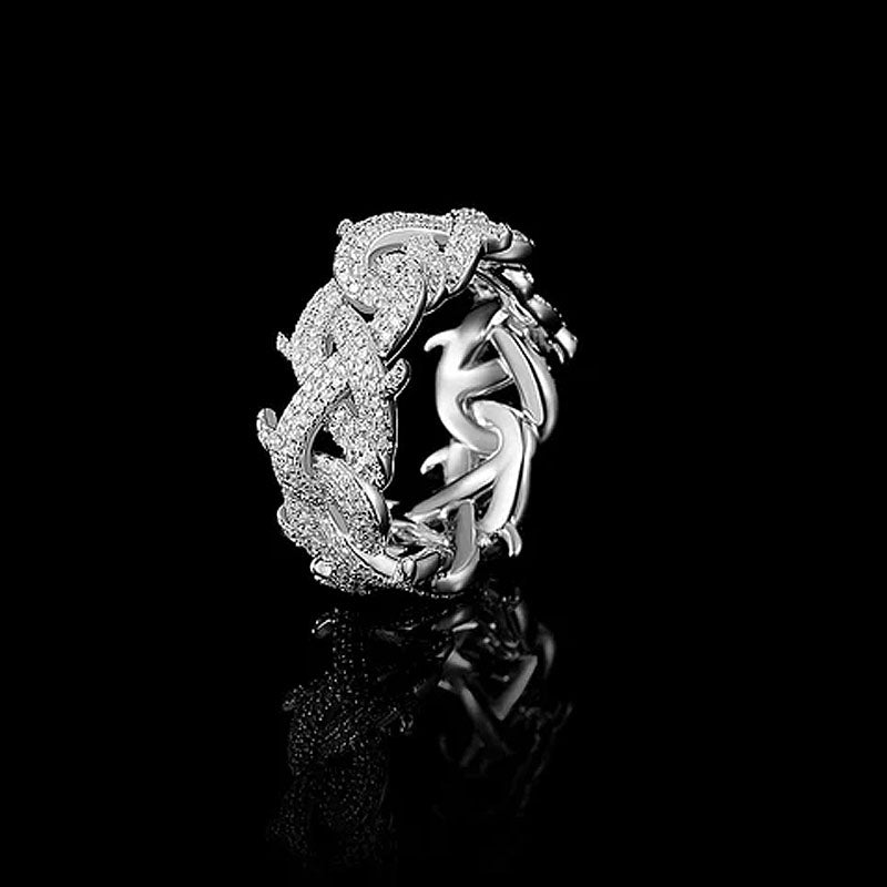 10mm S925 Moissanite Crown of Thorns Ring