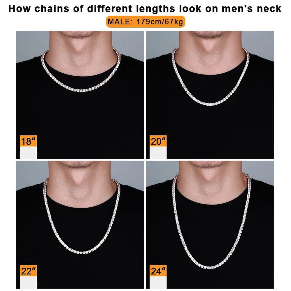 10mm Cuban Link Chain in White Gold for Men's