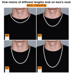 10mm Cuban Link Chain in White Gold for Men's