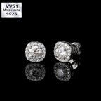 0.5 Carats *2 VVS1 Moissanite 925 Sterling Silver Square Stud Earrings