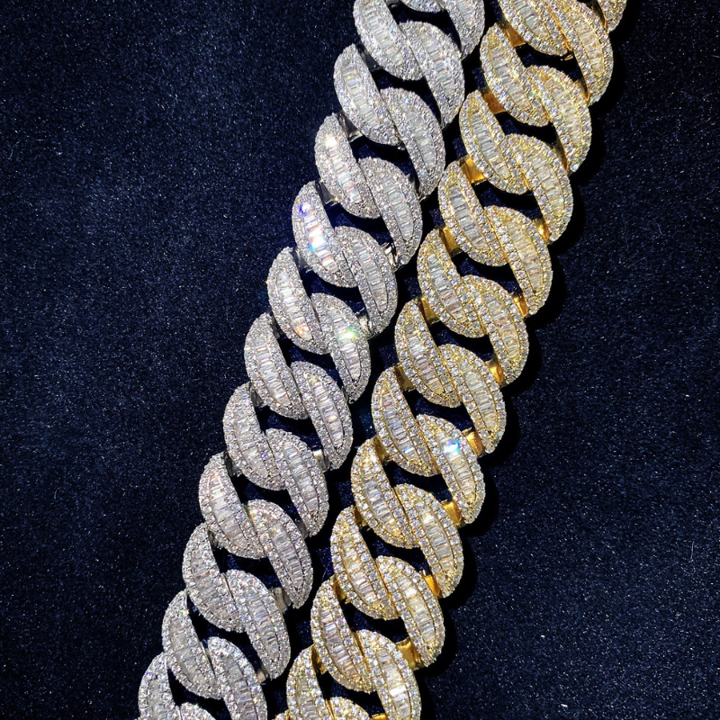 20mm T Square Ice Out Diamond Cuban Chain