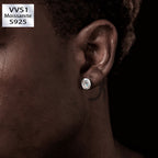 S925 VVS1 Moissanite Oval Cut Stud Earrings