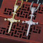 S925 Silver Moissanite Nail Cross Necklace