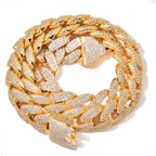 18mm Moissanite Hip Hop Crescent Buckle Cuban Chain