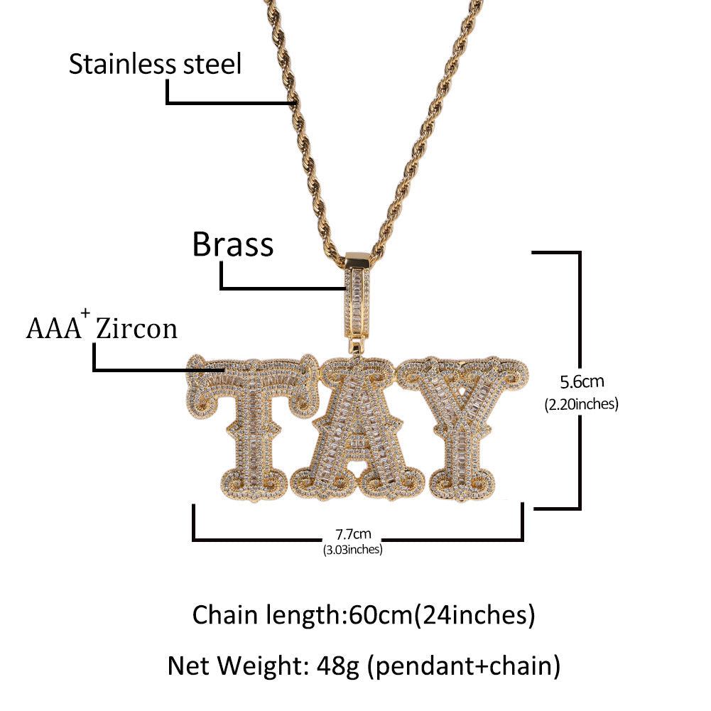 Customized Spiked Rock Candy Letters DIY Splicing Pendant