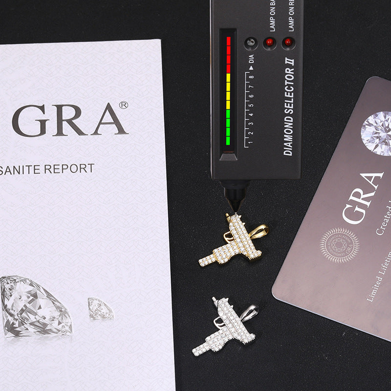 Zircon Uzi Charge Pendant Necklace