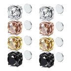 Round Moissanite Magnetic Non-Piercing Stud Earrings