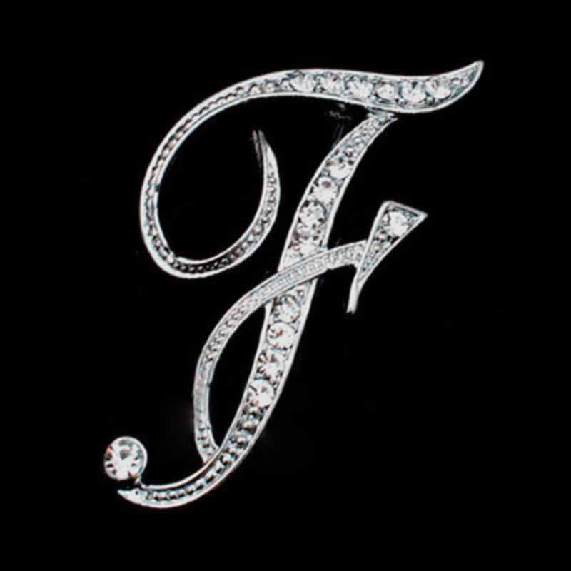 Moissanite Initial Letter Jewelry Brooches