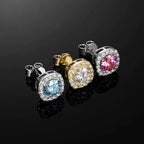 Total 2 Carats S925 Blue VVS1 Moissanite Square Stud Earrings