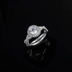 Classic Twist Halo Moissanite Engagement Ring