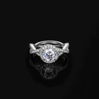 Classic Twist Halo Moissanite Engagement Ring