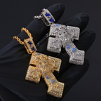 Moissanite Colorful Jesus Cross Pendant