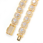 10mm Moissanite Clustered Tennis Chain In Yellow Gold