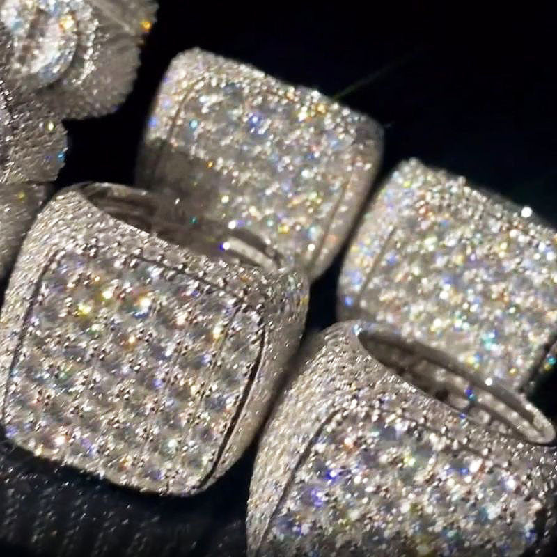 Moissanite Hip Hop with Diamond Rings