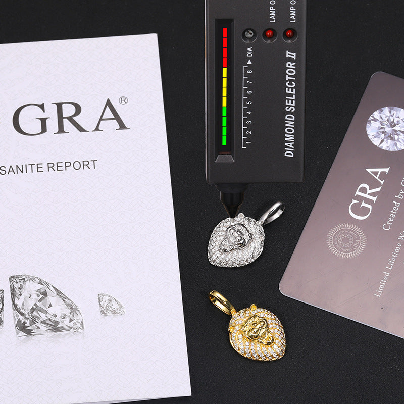Zircon Lion Head Pendant Necklace