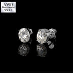 S925 VVS1 Moissanite Oval Cut Stud Earrings