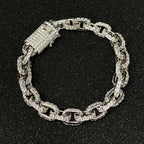 Moissanite Hip Hop Miami Box Clasp Bracelet