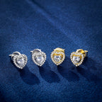 S925 & VVS Moissanite "Heart Shaped Halo" Earrings (Total 1CT )
