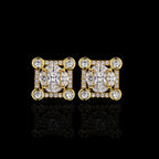 S925 Moissanite Solitaire Square Stud Earrings