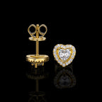 S925 & VVS Moissanite "Heart Shaped Halo" Earrings (Total 1CT )