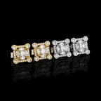 S925 Moissanite Solitaire Square Stud Earrings