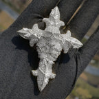 Moissanite Hip Hop Skull Rose Cross Pendant